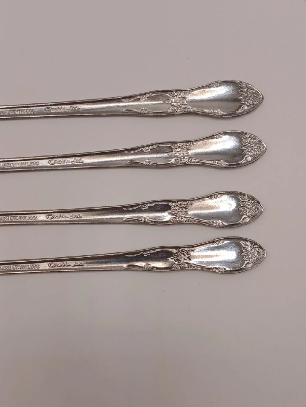 Wm Rogers Oneida Fenway Deluxe Stainless Cocktail Forks Set of 4